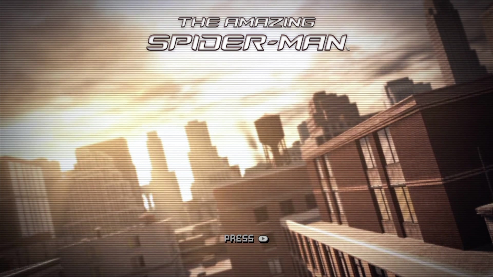 Amazing Spiderman title screen for Xbox 360